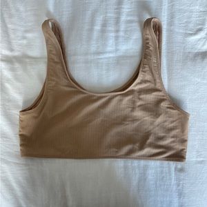 NWOT Frankies Bikinis Connor Ribbed Scoop Bikini Top - Earth